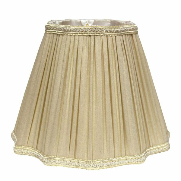 Homeroots 16 in. Pearl Grey Slanted Fancy Square Shantung Lampshade, Taupe 469795